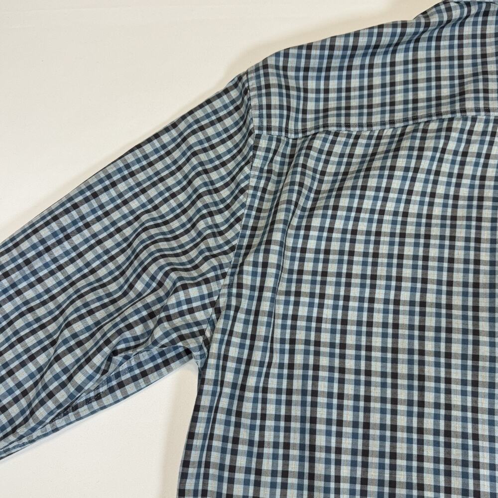 Johnnie-O Shirt Mens Large Blue Check Stretch Button Up Long Sleeve Casual - Picture 13 of 14